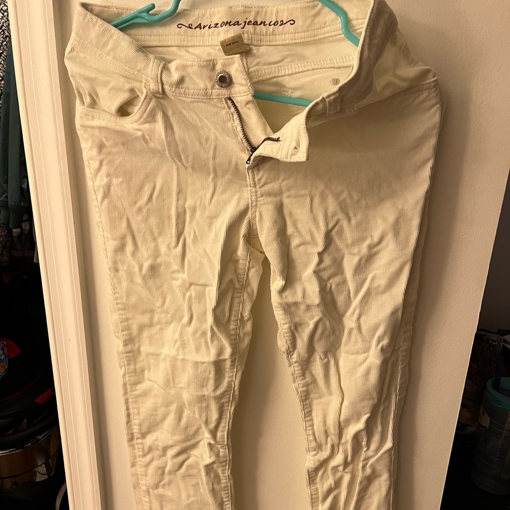 Girls white corduroy pants